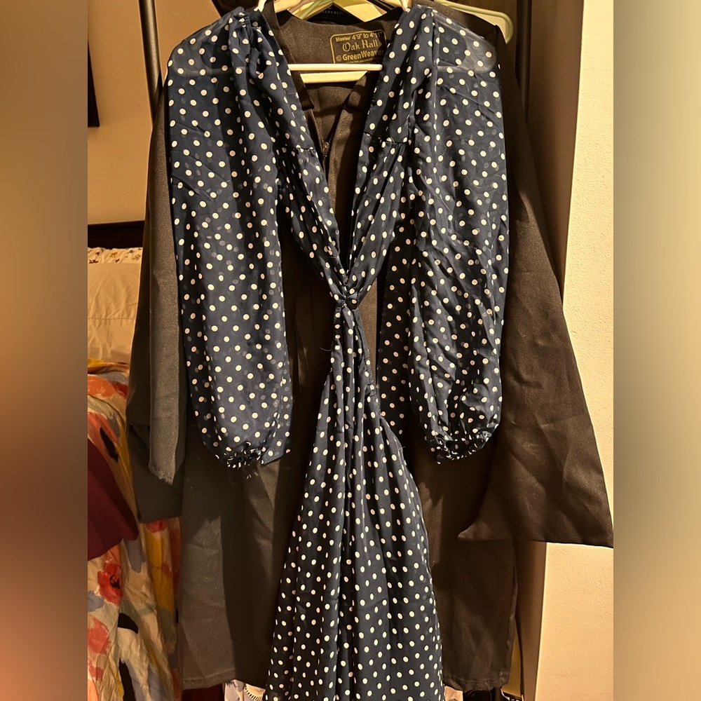 Forever 21 Navy Polka Dot Cut Out Dress